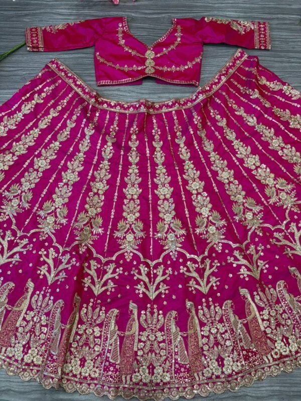 Pink Georgette Dinner Lehenga with Full Flair