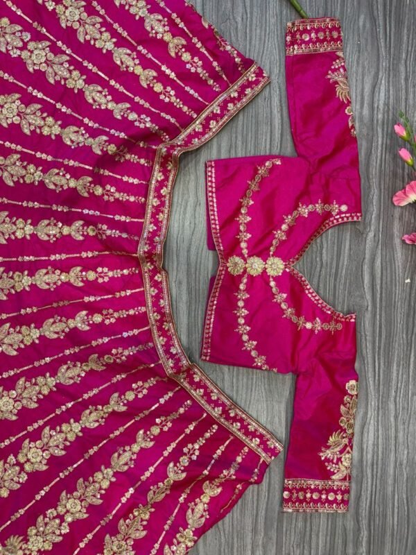 Pink Georgette Dinner Lehenga with Full Flair