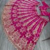Pink Georgette Dinner Lehenga with Full Flair