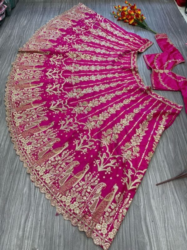 Pink Georgette Dinner Lehenga with Full Flair
