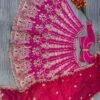 Pink Georgette Dinner Lehenga with Full Flair